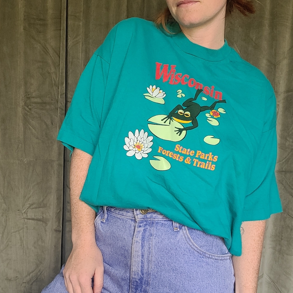 Vintage Blokecore Gorp Dadcore Grunge Single Stitch Wisconsin State Parks Tshirt